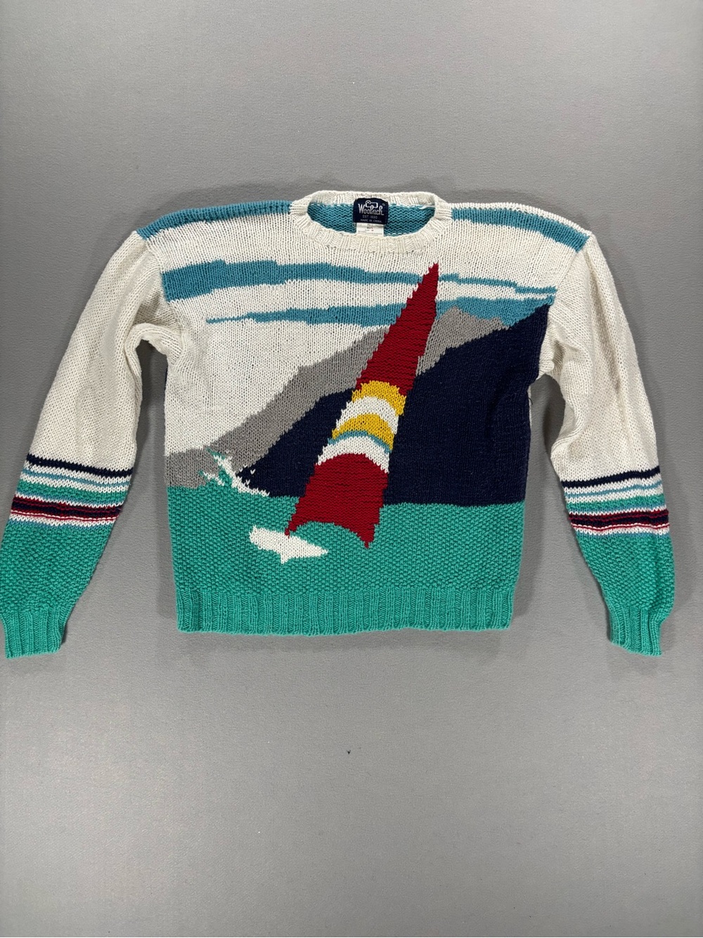 Vintage cotton Woolrich Sailboat nautical Sweater M